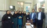 حضور هئیت اجرایی بیمارستان در بلوک زایمانی و تبریک روز ماما 